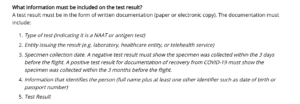 Puerto Vallarta COVID test excerpt from CDC website