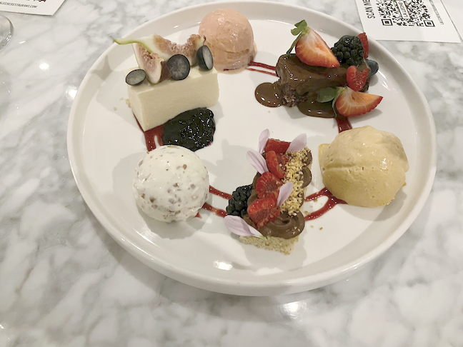 la leche plate of desserts